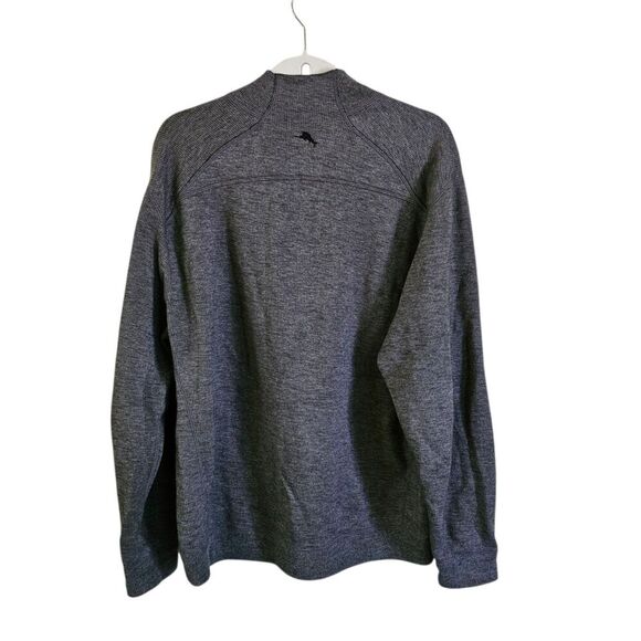 Tommy Bahama Sweater Mens XL Gray Reversible Sweatshirt Quarter Zip Pullover - Picture 2 of 10